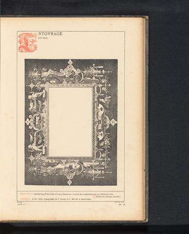 Reproduction of a print of a border with grotesque by Johannes or Lucas van Doetechum, anonymous, c. 1875 - in or before 1880 Canvas Print