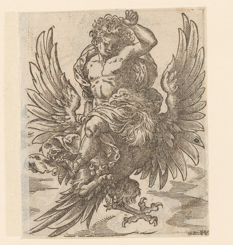 Ganymede kidnapped by Jupiter, Lucas Mayer, Jost Amman, 1580 Canvas Print