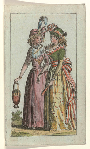 Modes Révolutionaires, 1796: Two women with a turban on their heads, anonymous, 1796 Canvas Print