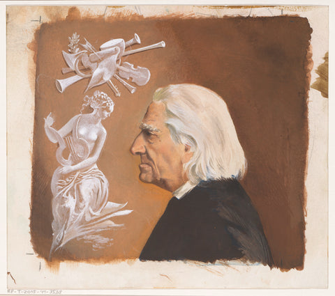 Band design for: Jean Rousselot, Frans Liszt. Het leven van een groot componist, c. 1961, anonymous, in or after 1961 Canvas Print