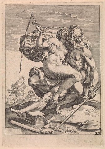 Labor and Vlijt (Labor and Diligentia), anonymous, 1582 - 1667 Canvas Print