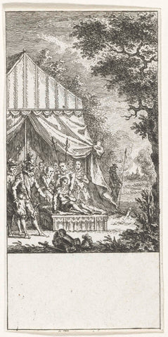 Count Ernst Casimir dies at the siege of Roermond, 1632, Simon Fokke, 1722 - 1784 Canvas Print