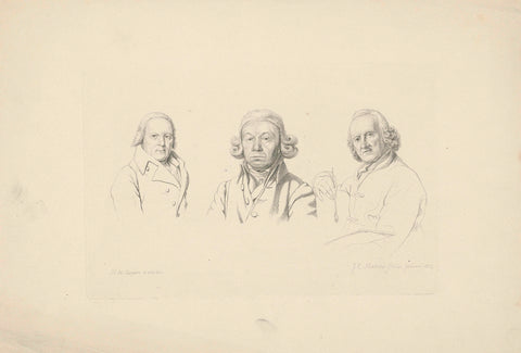 Portraits of Jacobus Buys, Izaak Schmidt and Jurriaan Andriessen, Jacob Ernst Marcus, 1812 Canvas Print