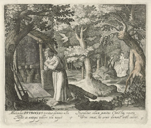 H. Patroclus van Néris as a hermit, Jan van Londerseel, 1580 - 1625 Canvas Print