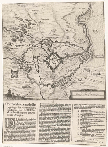 Map of the siege of Breda, 1637, anonymous, 1637 Canvas Print