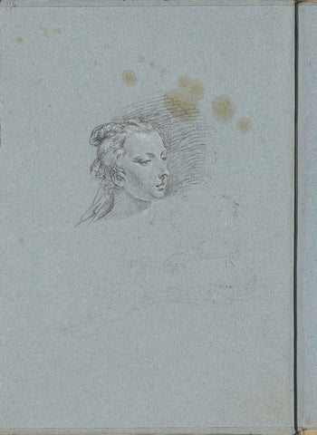 Head of a woman, Lorenzo Baldissera Tiepolo (circle of), c. 1751 Canvas Print