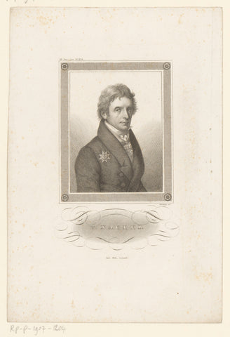 Portret van Carl Ferdinand Friedrich von Nagler, Johann Georg Nordheim, 1840 - 1855 Canvas Print