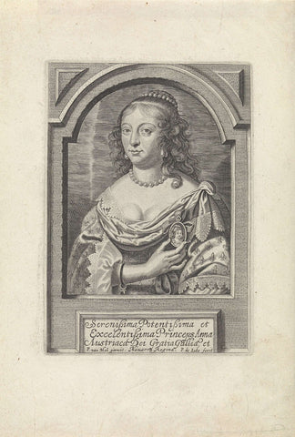 Portret van Anna van Oostenrijk, Pieter de Jode (II), 1628 - 1670 Canvas Print