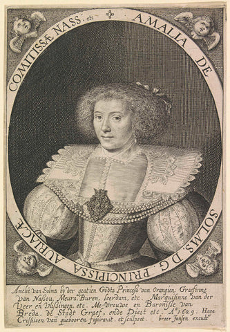 Portrait of Amalia van Solms, Crispijn van den Queborn, 1629 Canvas Print