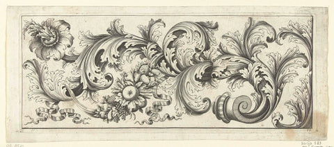 Frisian with leaf vine and leaf, , c. 1668 - c. 1689 Canvas Print