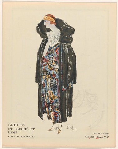 Gazette du Bon Ton, 1922 - No. 9 : Otter and paperback and lamé / Fabric of Bianchini, David, 1922 Canvas Print