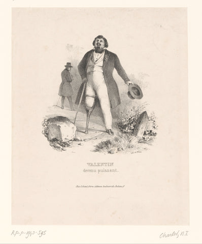 Corporal Valentin walks on a wooden leg, Nicolas Toussaint Charlet, 1837 Canvas Print