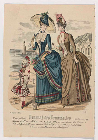 Journal des Demoiselles, 1 July 1886, No. 4579 : Costumes de Melle Vidal (...), Paul Lacourière, 1886 Canvas Print