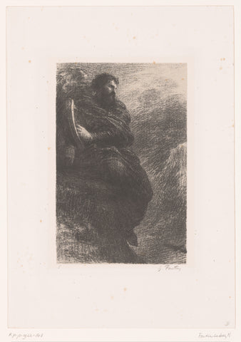 Harold plays on his harp in the mountains, Henri Fantin-Latour, 1888 Canvas Print