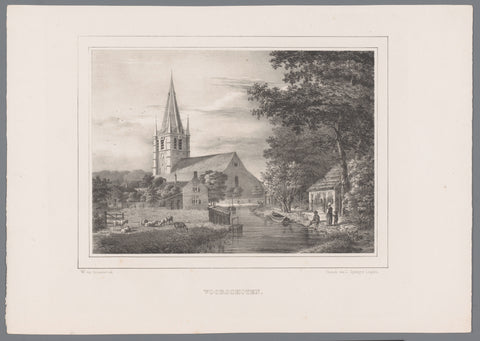 Village church of Voorschoten, Wilhelmus van Groenewoud, 1843 Canvas Print