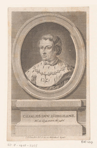 Portrait of Charles of Orléans, Charles Etienne Gaucher, 1760-1804 Canvas Print