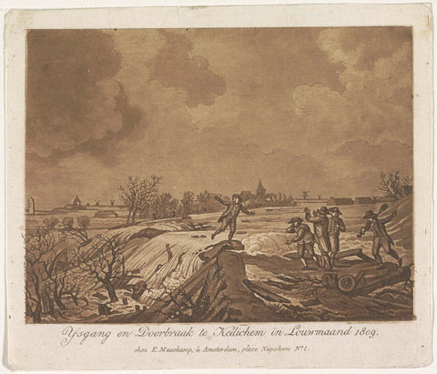 Dike breach at Kedichem, 1809, anonymous, 1816 Canvas Print