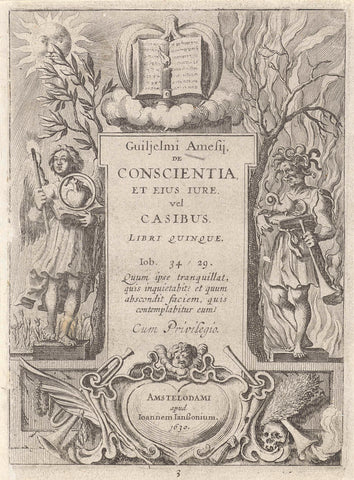 Title page for Willem Ames, De Conscientia, 1630, Gillis van Scheyndel (I), 1630 Canvas Print