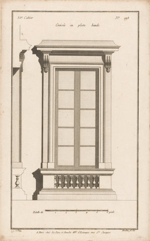 Window with balusters, Jean Pelletier, 1772 - 1779 Canvas Print