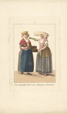 Butter saleswoman and customer in traditional costume, Ludwig Gottlieb Portman, 1806 - 1812 Canvas Print