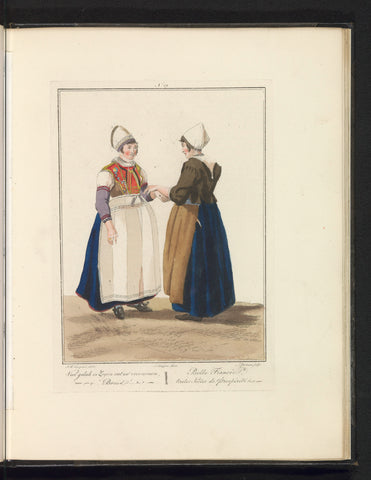 Twee vrouwen van Marken, Ludwig Gottlieb Portman, 1829 Canvas Print