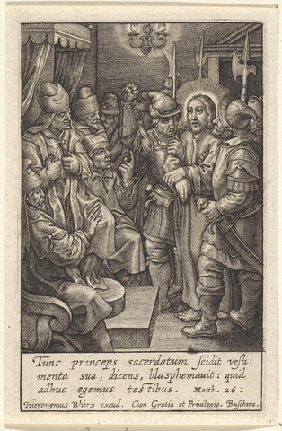 Christ for Caiaphas, Hieronymus Wierix, 1563 - before 1619 Canvas Print