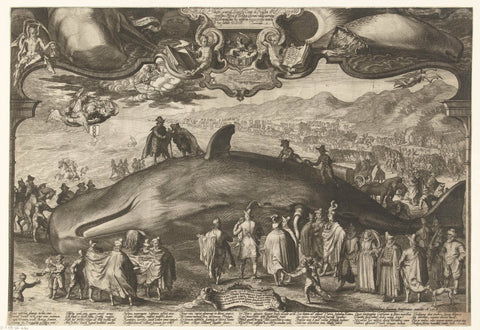 Walvis, washed ashore on 13 January 1601 at Beverwijk, Jan Saenredam, 1618 Canvas Print