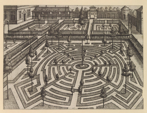 Garden with large round ground floor and four smaller perks, anonymous, c. 1601 Canvas Print