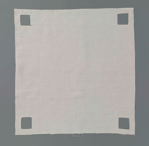 Torn, linen middle piece of handkerchief, anonymous, c. 1600 - c. 1699 Canvas Print