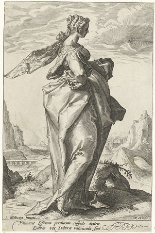 Debora, Jacob Matham (attributed to), 1588 Canvas Print