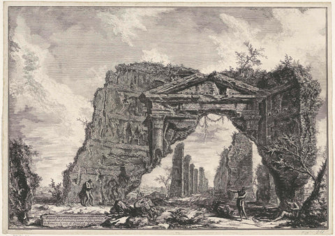 Sette Bassi buiten Rome, Giovanni Battista Piranesi, 1748–1778 Canvas Print