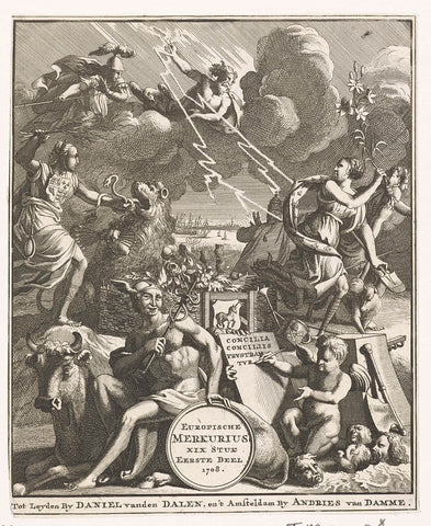 Title page for the Europian Mercury for the year 1708, anonymous, 1708 Canvas Print