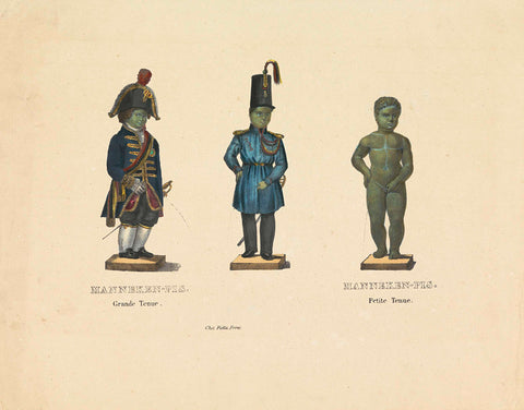 Manneken Pis in various outfits, 1817, anonymous, 1810 - 1830 Canvas Print