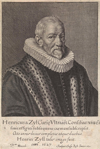 Portrait of Henricus van Zijl, Crispijn van de Passe (II), 1630 Canvas Print