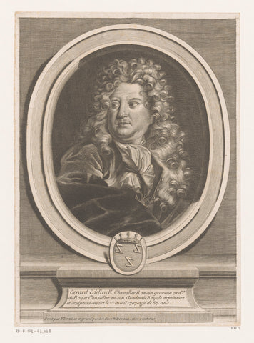 Portrait of Gerard Edelinck, René Devaux, c. 1695 - c. 1705 Canvas Print