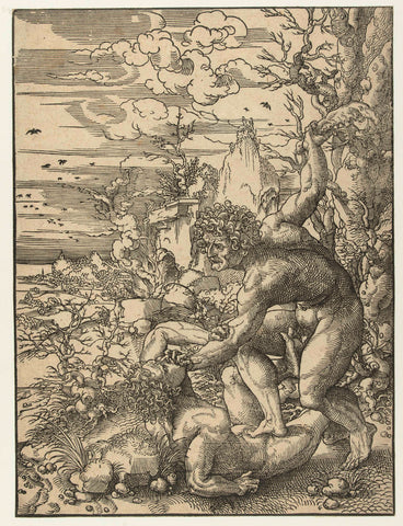 Cain kills Abel, Jan Gossaert, 1523 - 1527 Canvas Print