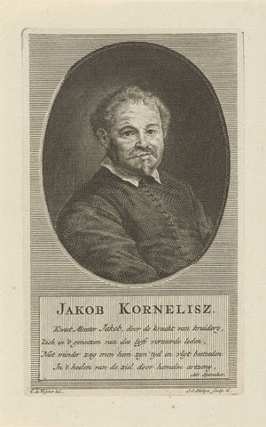 Portrait of the Mennonite preacher Jacob Cornelisz., Jan Caspar Philips, 1736 - 1775 Canvas Print