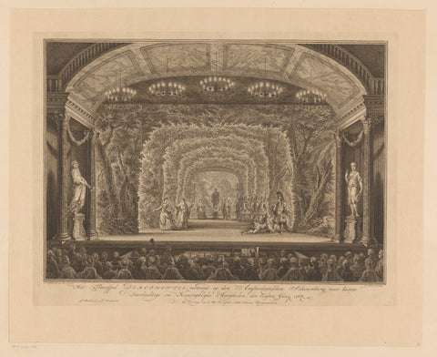 Theatre performance in the Amsterdamse Schouwburg for the princely couple, 1768, Simon Fokke, 1772 Canvas Print