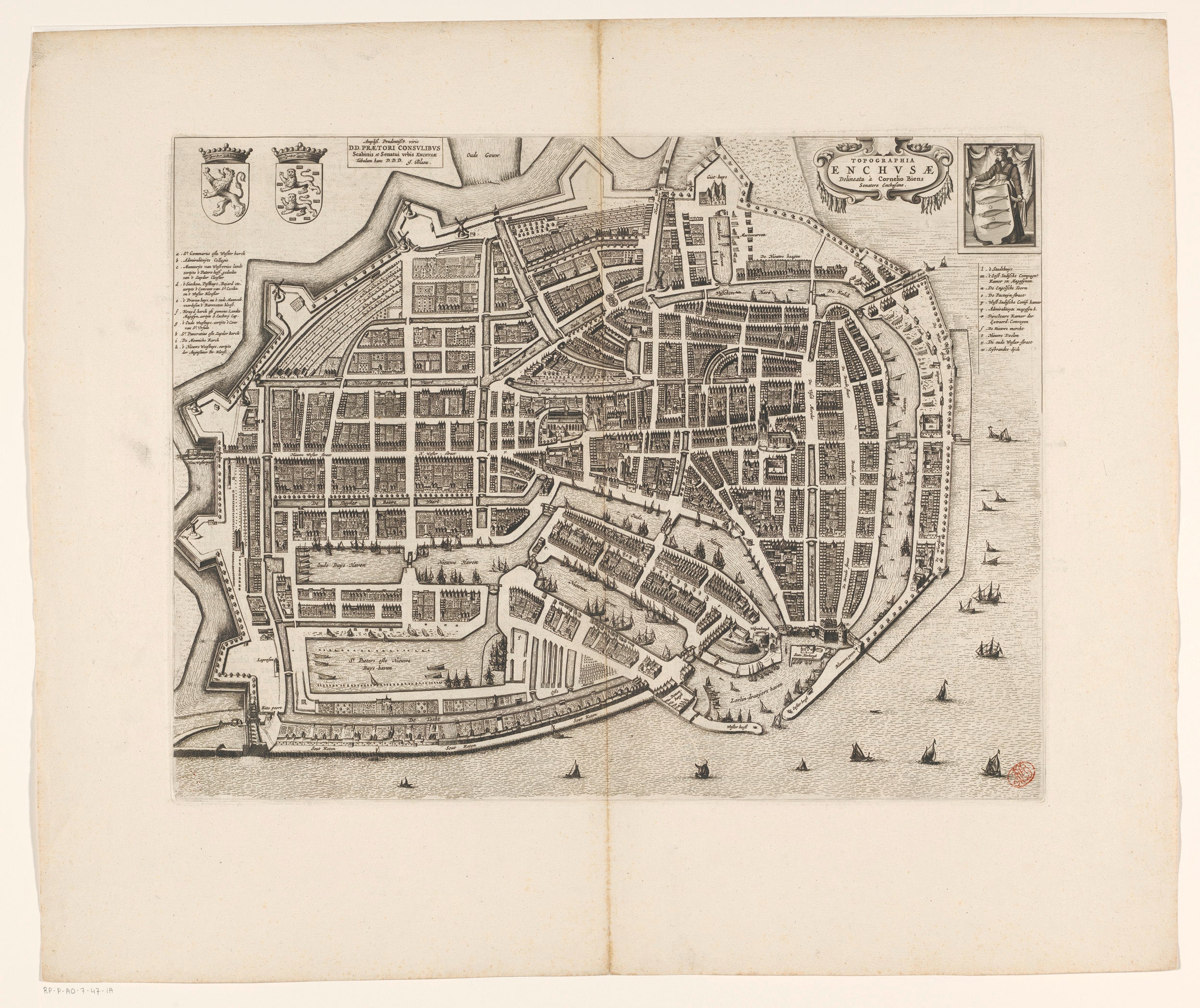 Map of Enkhuizen, anonymous, 1652 | CanvasPrints.com