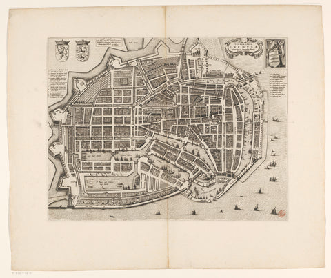 Map of Enkhuizen, anonymous, 1652 Canvas Print