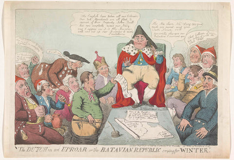 Spotprent op de Bataafse nederlaag bij Kamperduin, 1797, Isaac Cruikshank, 1797 Canvas Print