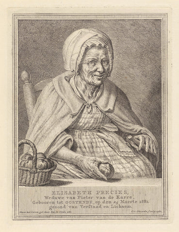Portrait of Elisabeth Precies, Cornelis van Noorde, 1781 Canvas Print