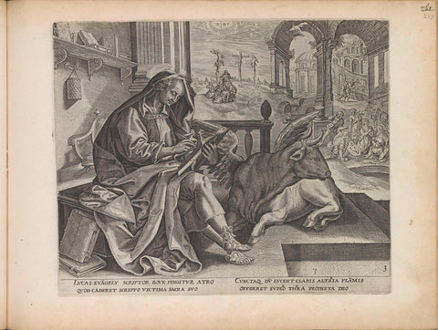 Evangelist Lucas, Johannes Wierix, 1643 Canvas Print