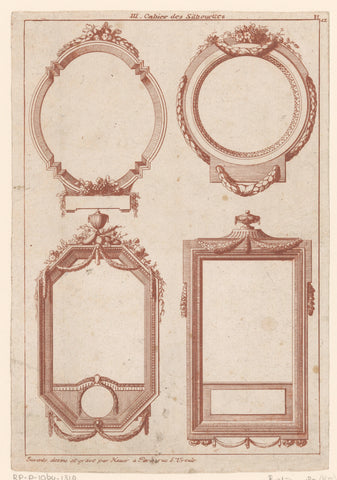 Frames with vases, Johann Thomas Hauer, 1781 Canvas Print