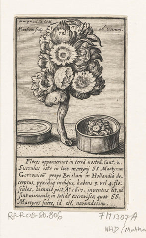 Flower bunch with 19 flowers, 1618, Jacob Matham, 1618 Canvas Print