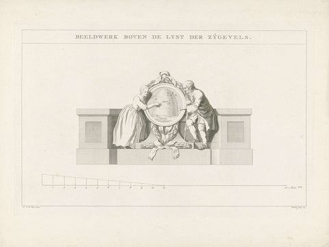 Schouwburg te Amsterdam: sculpture, 1774, Reinier Vinkeles (I), 1774 Canvas Print