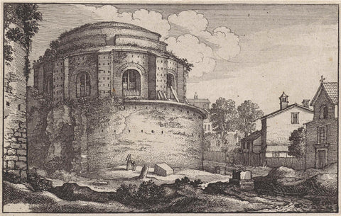 View of a round Roman building, Wenceslaus Hollar, 1673 Canvas Print