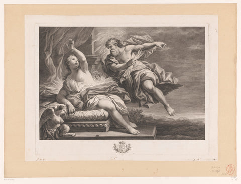 Jupiter en Semele, Jean Daullé (attributed to), 1762 Canvas Print