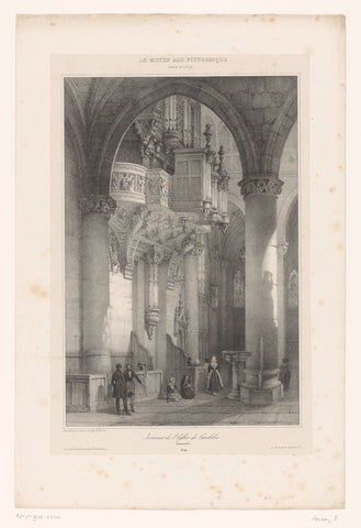 Interieur van de Notre-Dame de Caudebec-en-Caux, Emile Herson, 1837 - 1838 Canvas Print