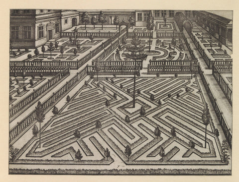 Garden with several parterres, surrounded by balustrades, anonymous, c. 1601 Canvas Print